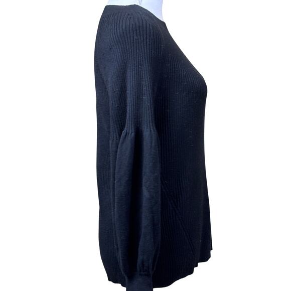 Chico's black balloon sleeve sweater, minimalist, neutral, classic, effortless - Picture 2 of 6